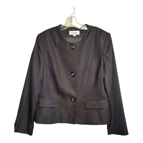 LeSuit Black & Metallic Textured Blazer - Picture 1 of 5